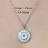 Simple Style Cross Devil'S Eye Flower Copper Plating Inlay Zircon Pendant Necklace