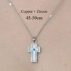 Simple Style Cross Devil'S Eye Flower Copper Plating Inlay Zircon Pendant Necklace