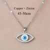 Simple Style Cross Devil'S Eye Flower Copper Plating Inlay Zircon Pendant Necklace