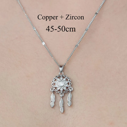 Simple Style Cross Devil'S Eye Flower Copper Plating Inlay Zircon Pendant Necklace