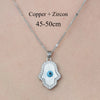 Simple Style Cross Devil'S Eye Lock Copper Plating Inlay Zircon Pendant Necklace