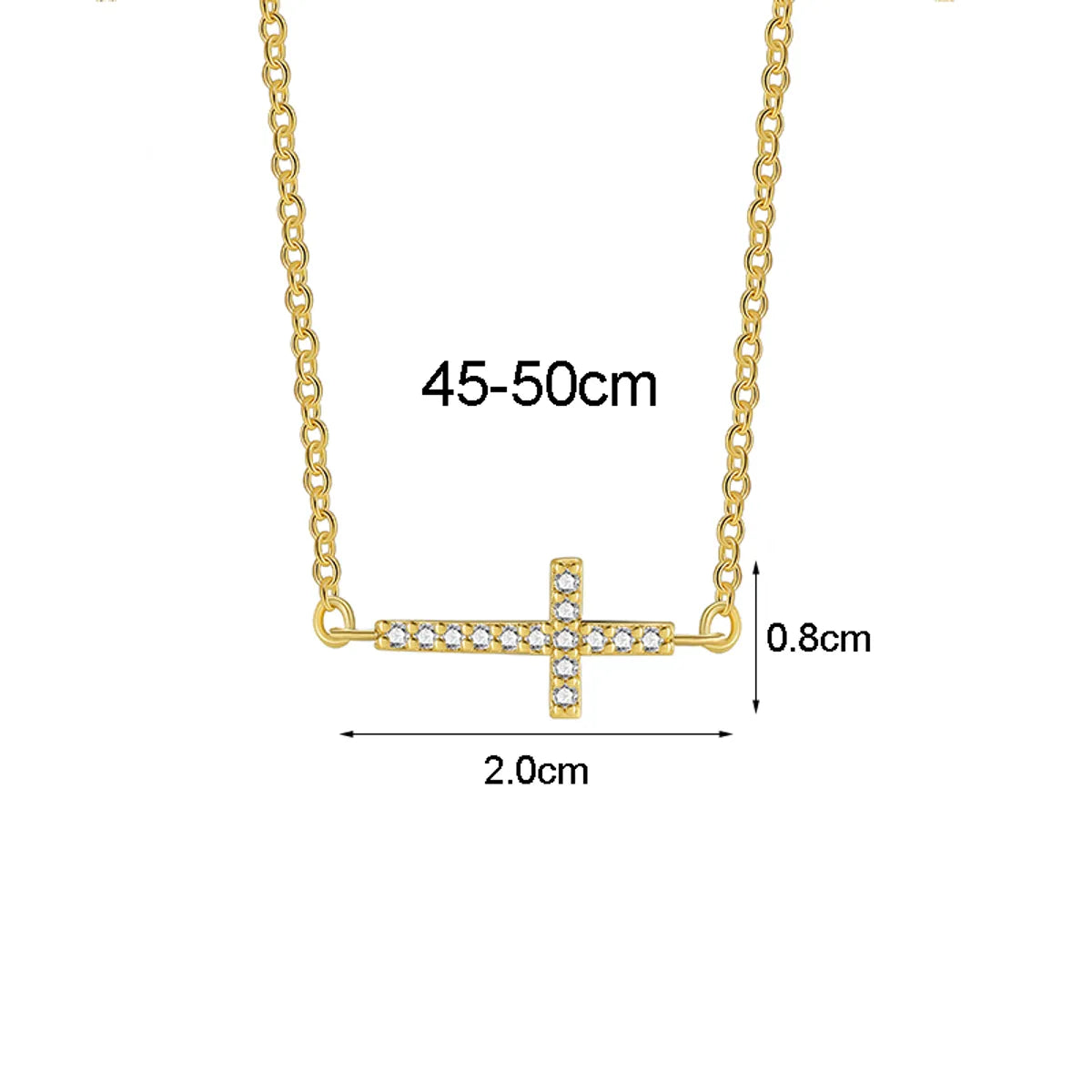 Simple Style Cross Heart Shape Copper Plating Inlay Zircon 18k Gold Plated Pendant Necklace