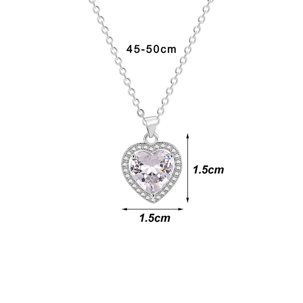 Simple Style Cross Heart Shape Copper Plating Inlay Zircon 18k Gold Plated Pendant Necklace