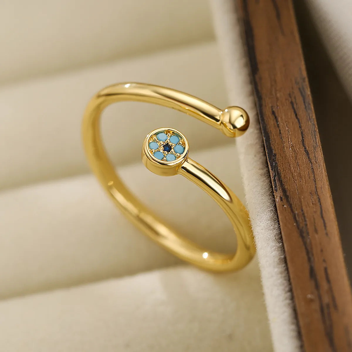 Simple Style Cross Infinity Heart Shape Copper Plating Inlay Zircon 18k Gold Plated Open Ring