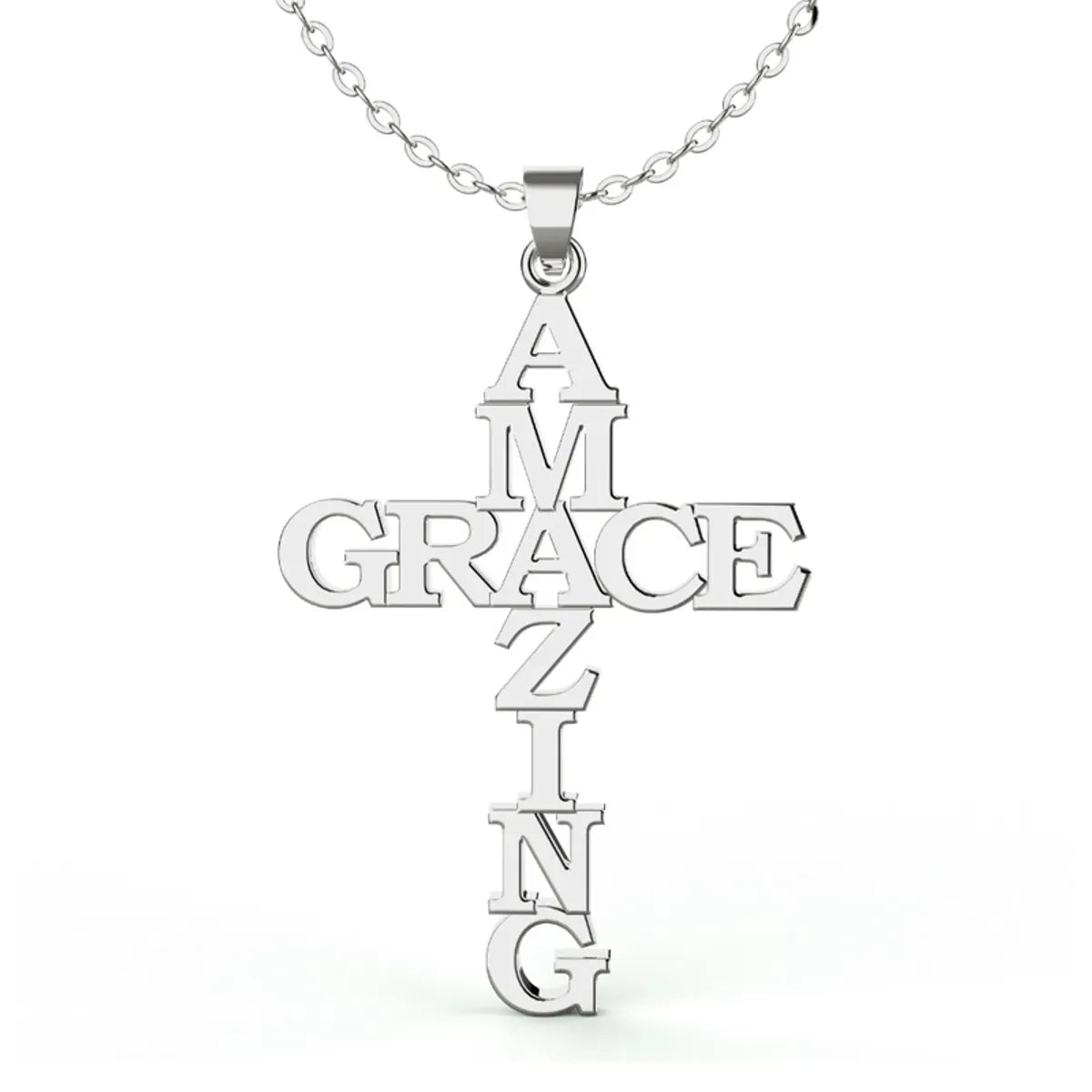 Simple Style Cross Letter Stainless Steel Plating Pendant Necklace 1 Piece