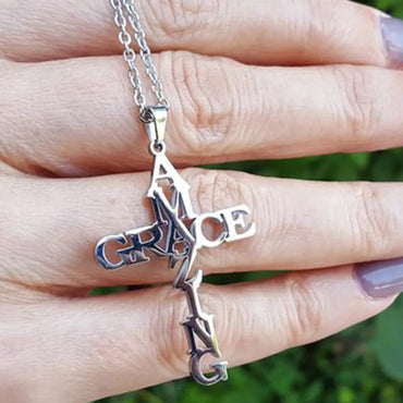 Simple Style Cross Letter Stainless Steel Plating Pendant Necklace 1 Piece