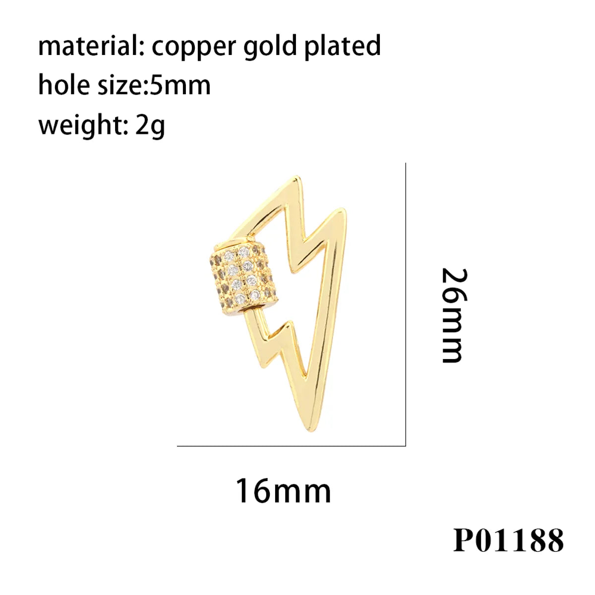 Simple Style Cross Palm Lightning Copper Plating Inlay Zircon 18k Gold Plated Charms