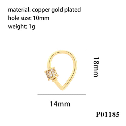 Simple Style Cross Palm Lightning Copper Plating Inlay Zircon 18k Gold Plated Charms