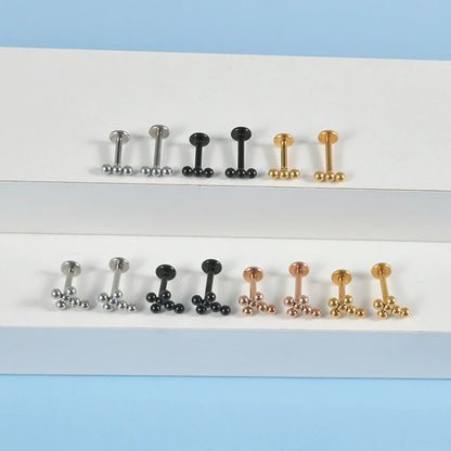 Simple Style Cross Stainless Steel Lip Stud Ear Studs In Bulk