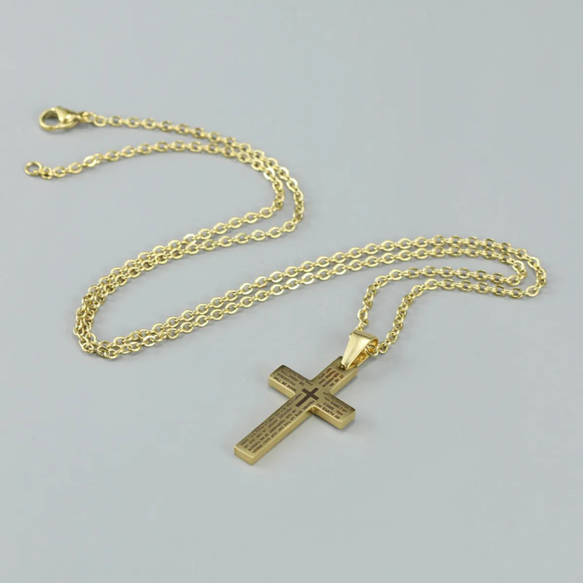 Simple Style Cross Stainless Steel Pendant Necklace Plating Stainless Steel Necklaces