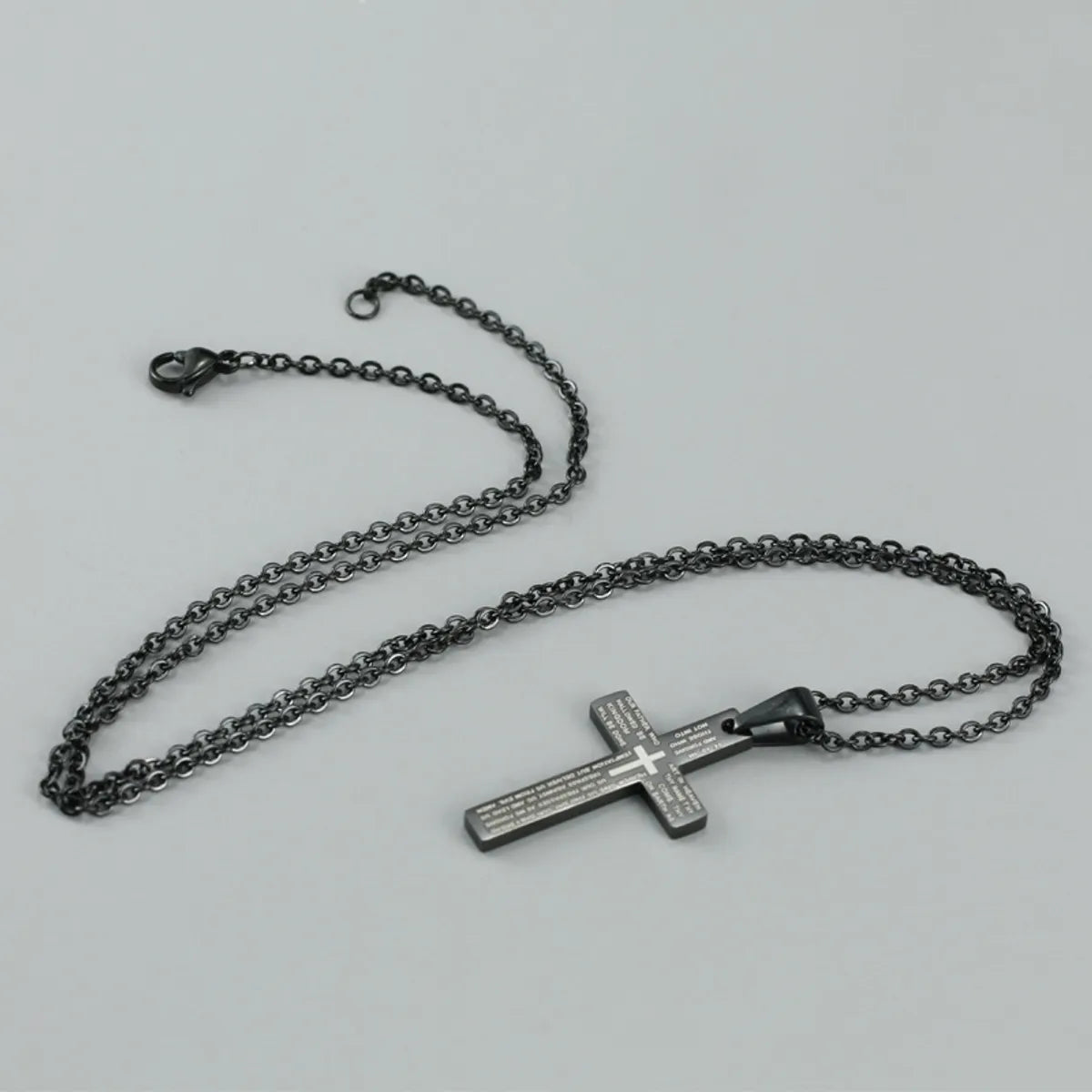 Simple Style Cross Stainless Steel Pendant Necklace Plating Stainless Steel Necklaces