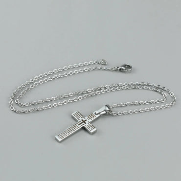 Simple Style Cross Stainless Steel Pendant Necklace Plating Stainless Steel Necklaces