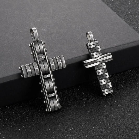 Simple Style Cross Stainless Steel Pendants