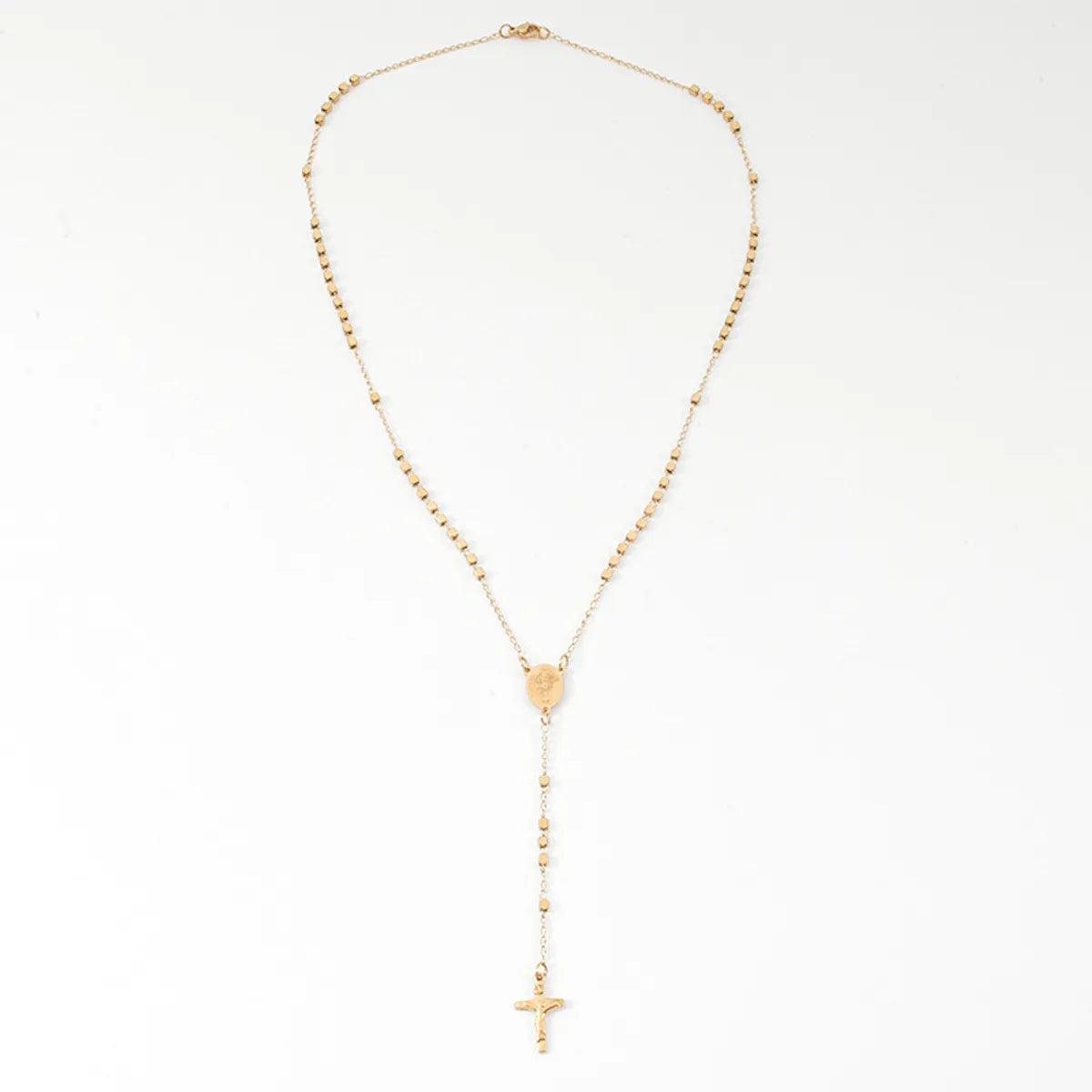 Simple Style Cross Stainless Steel Plating Necklace