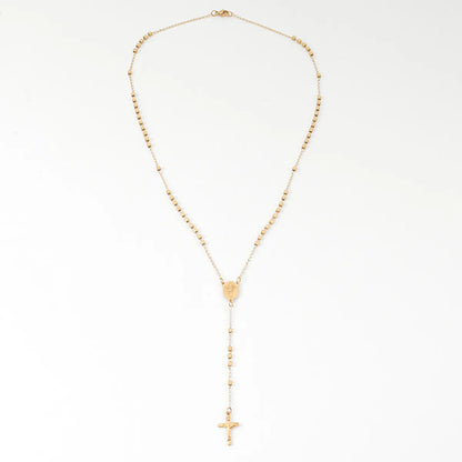 Simple Style Cross Stainless Steel Plating Necklace