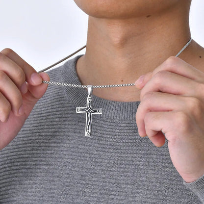 Simple Style Cross Stainless Steel Stoving Varnish Pendant Necklace