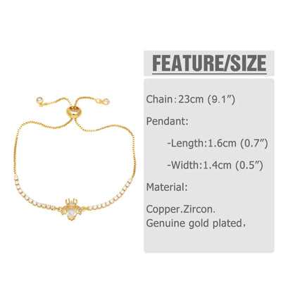 Simple Style Cross Star Heart Shape Copper Plating Inlay Zircon 18k Gold Plated Bracelets