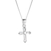 Simple Style Cross Sterling Silver Inlay Zircon Pendant Necklace