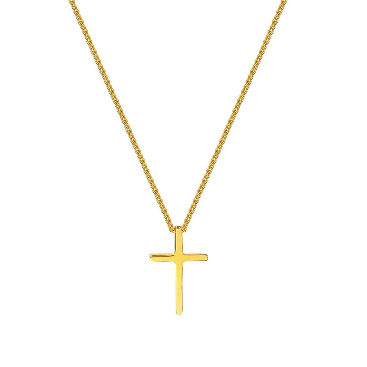 Simple Style Cross Sterling Silver Pendant Necklace In Bulk