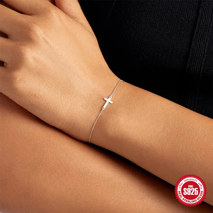 Simple Style Cross Sterling Silver Plating Bracelets