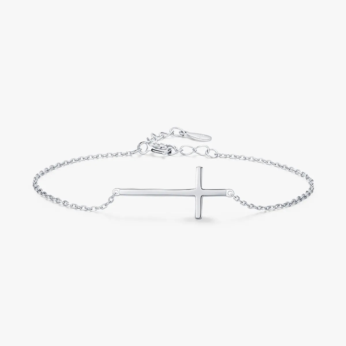 Simple Style Cross Sterling Silver Plating Rhodium Plated Bracelets