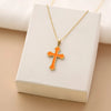 Simple Style Cross Titanium Steel Wholesale Pendant Necklace