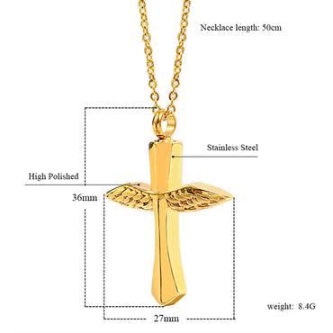 Simple Style Cross Wings Titanium Steel Plating Pendant Necklace Necklace Pendant