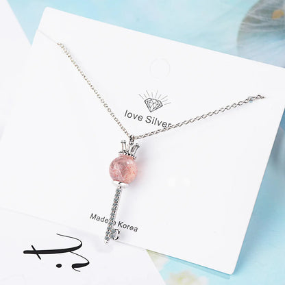 Simple Style Crown Copper Inlay Zircon Pendant Necklace