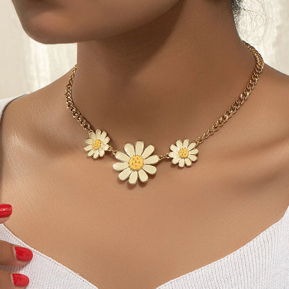 Simple Style Daisy Alloy Plating 14k Gold Plated Women's Necklace