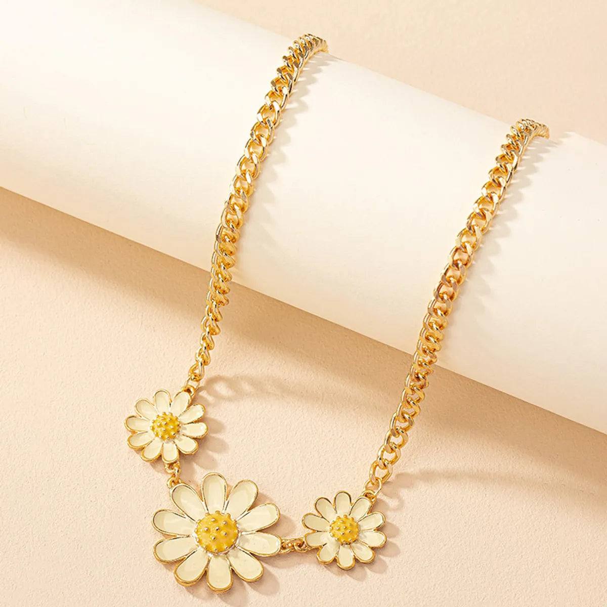 Simple Style Daisy Alloy Plating 14k Gold Plated Women's Necklace