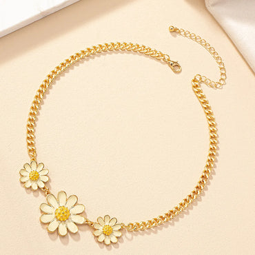 Simple Style Daisy Alloy Plating 14k Gold Plated Women's Necklace