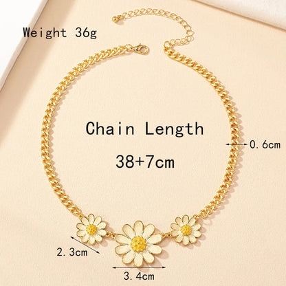 Simple Style Daisy Alloy Plating 14k Gold Plated Women's Necklace