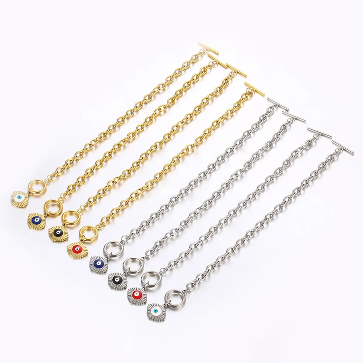 Simple Style Devil'S Eye 304 Stainless Steel 18K Gold Plated Bracelets In Bulk