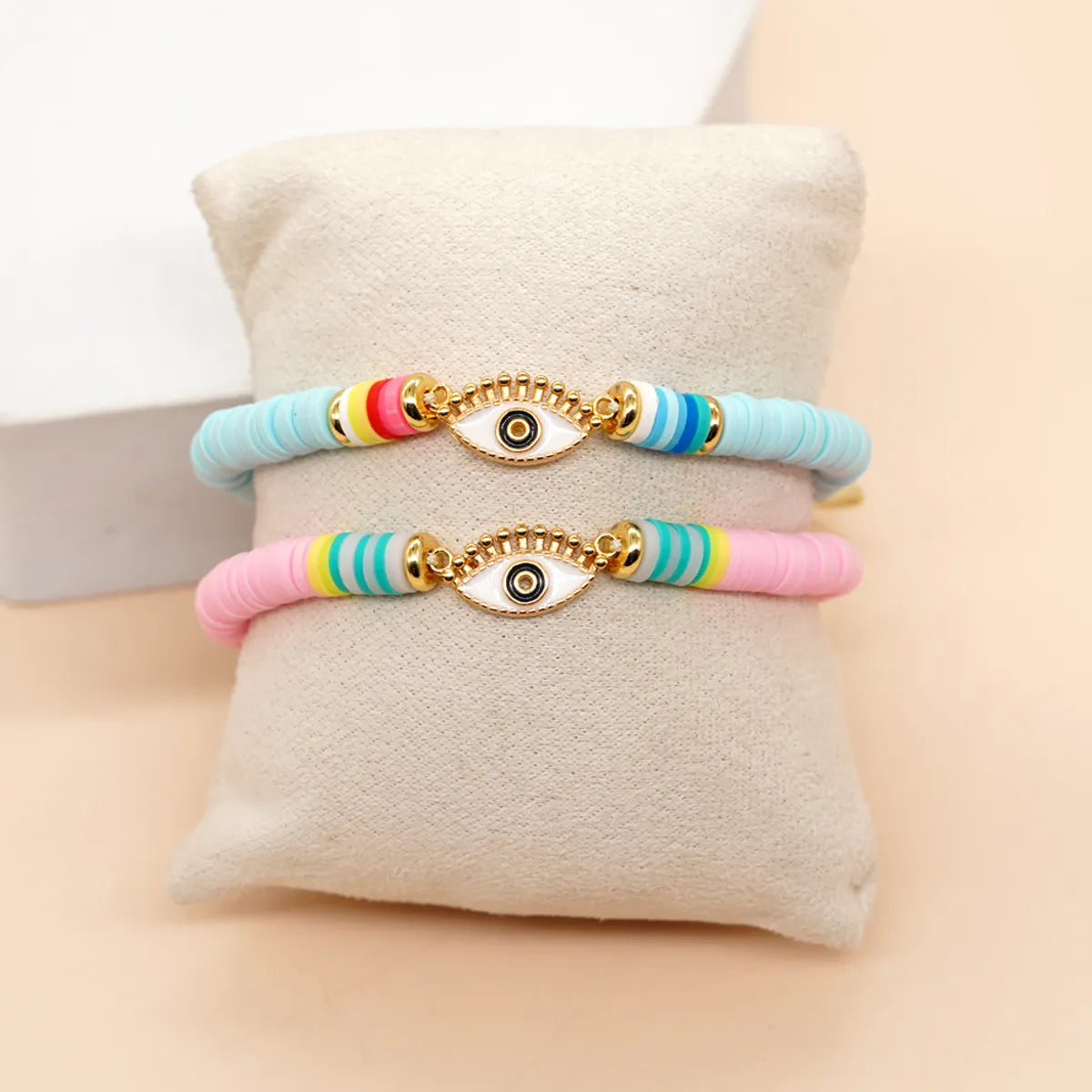 Simple Style Devil's Eye Bear Alloy Soft Clay Knitting Women's Bracelets