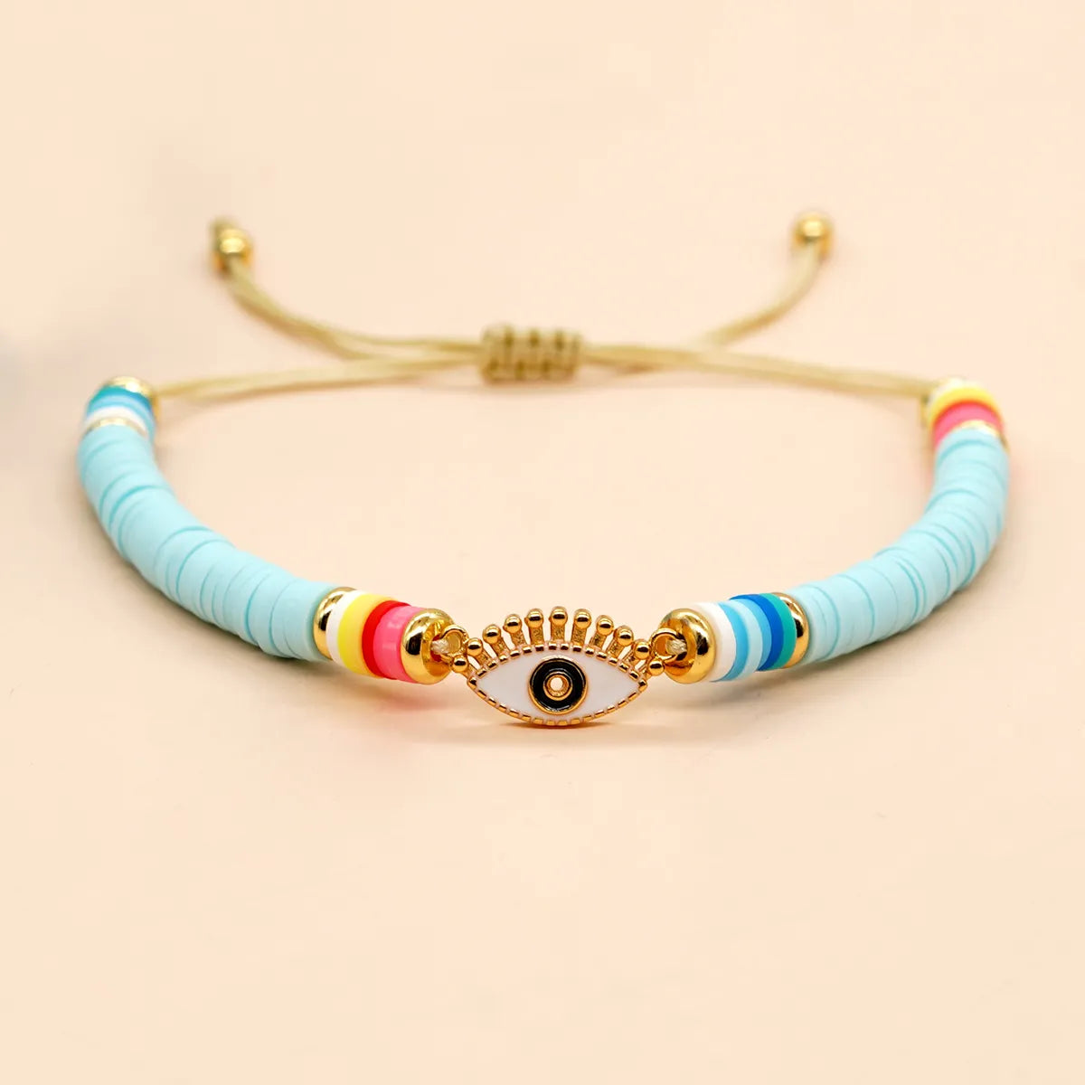 Simple Style Devil's Eye Bear Alloy Soft Clay Knitting Women's Bracelets