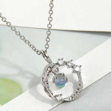 Simple Style Devil's Eye Heart Shape Skull Titanium Steel Plating Inlay Rhinestones Pendant Necklace