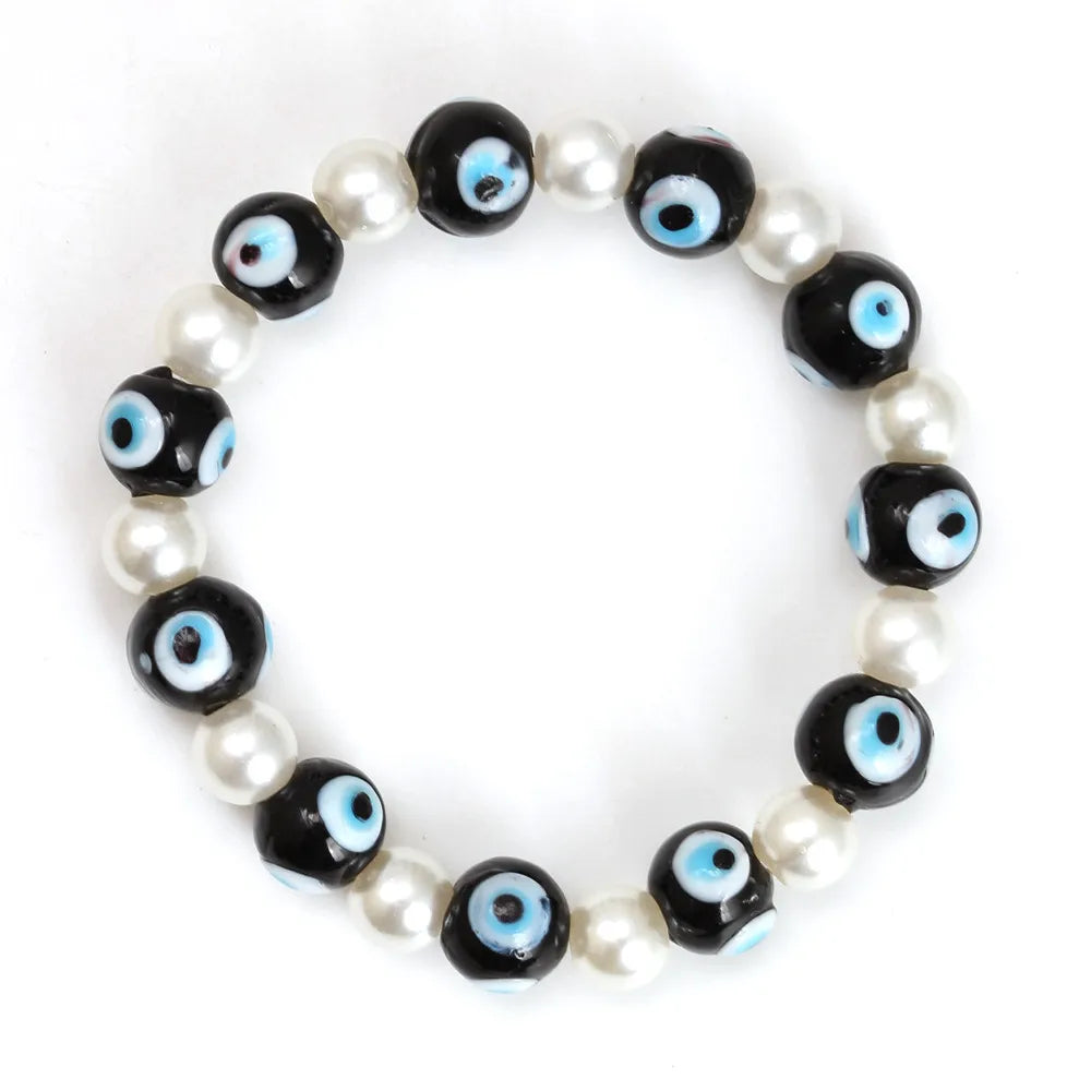 Simple Style Devil'S Eye Imitation Pearl Glass Wholesale Bracelets