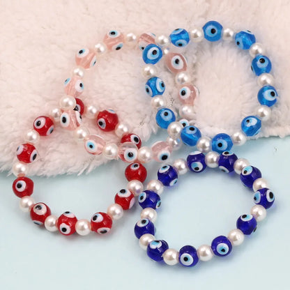 Simple Style Devil'S Eye Imitation Pearl Glass Wholesale Bracelets