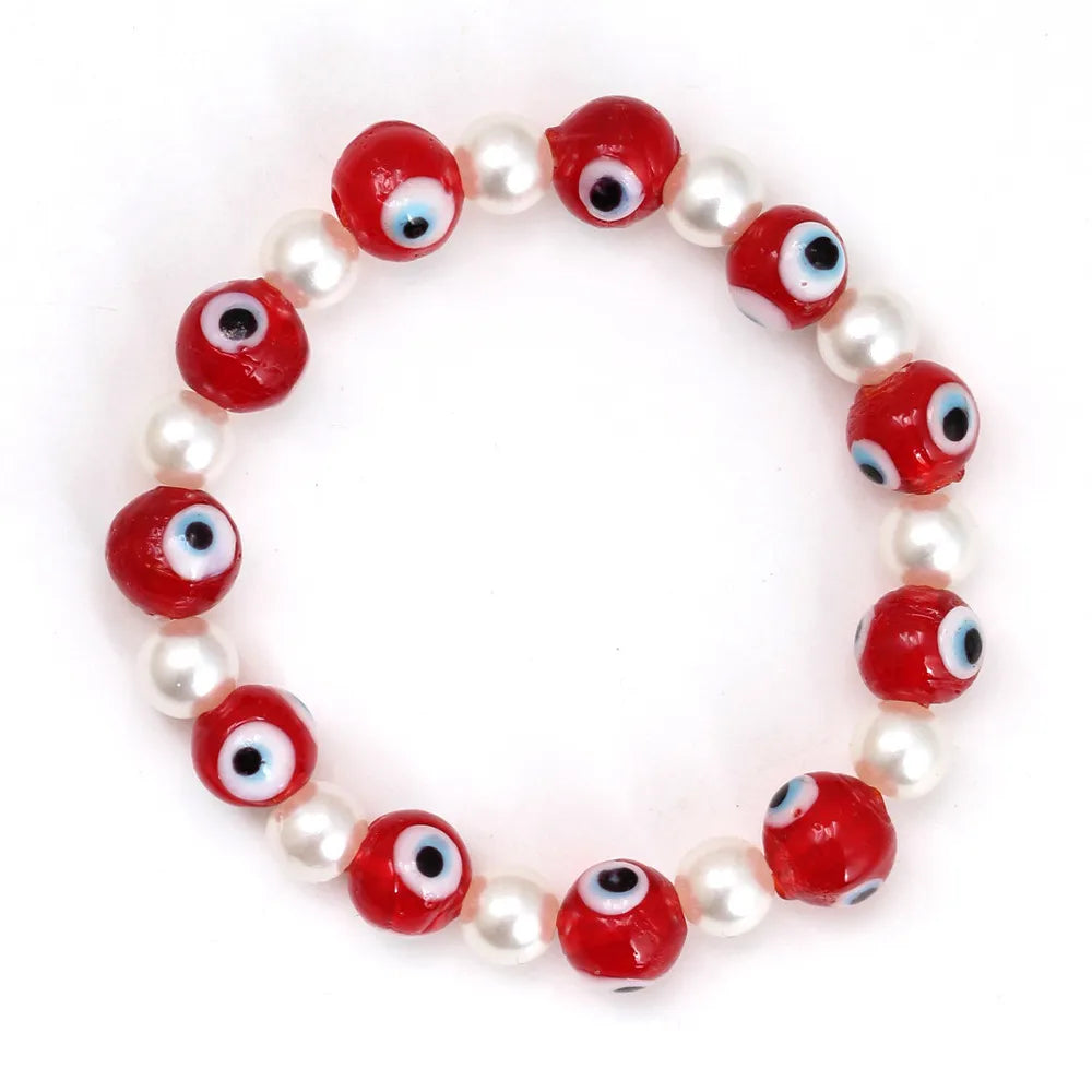 Simple Style Devil'S Eye Imitation Pearl Glass Wholesale Bracelets