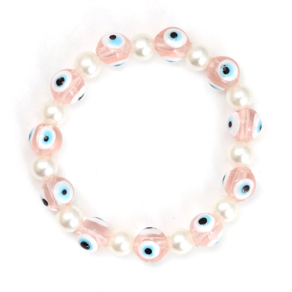 Simple Style Devil'S Eye Imitation Pearl Glass Wholesale Bracelets