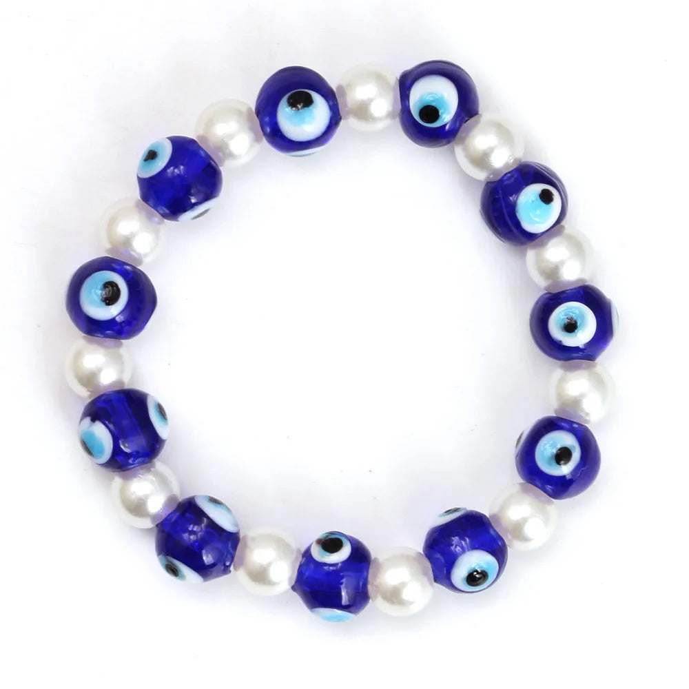 Simple Style Devil'S Eye Imitation Pearl Glass Wholesale Bracelets