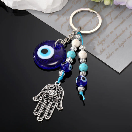 Simple Style Devil'S Eye Palm Alloy Glass Plating Bag Pendant Keychain 1 Piece