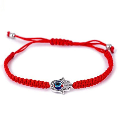 Simple Style Devil'S Eye Palm Glass Rope Unisex Bracelets