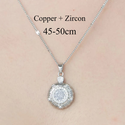 Simple Style Devil'S Eye Star Flower Copper Plating Inlay Zircon Pendant Necklace