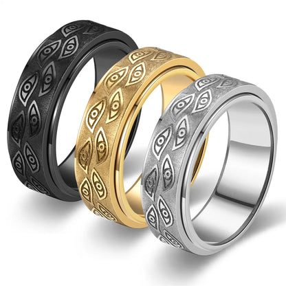 Simple Style Devil'S Eye Titanium Steel Couple Rings