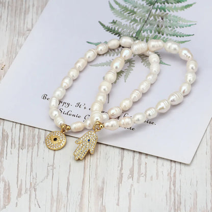 Simple Style Devil's Eye Zinc Alloy Beaded Bracelets 1 Piece