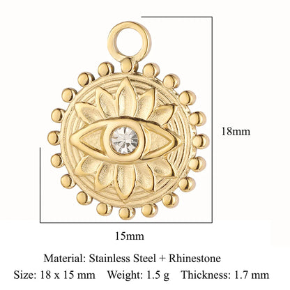 Simple Style Devil'S Eye Zircon Titanium Steel Wholesale Charms Jewelry Accessories