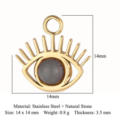 Simple Style Devil'S Eye Zircon Titanium Steel Wholesale Charms Jewelry Accessories