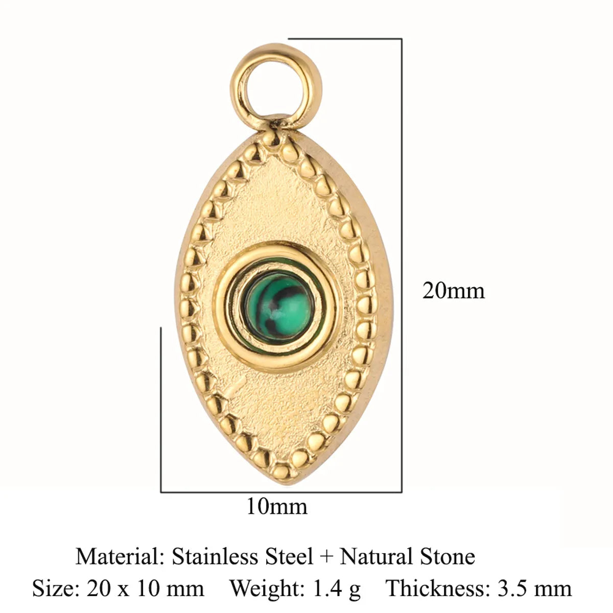 Simple Style Devil'S Eye Zircon Titanium Steel Wholesale Charms Jewelry Accessories