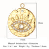 Simple Style Devil'S Eye Zircon Titanium Steel Wholesale Charms Jewelry Accessories